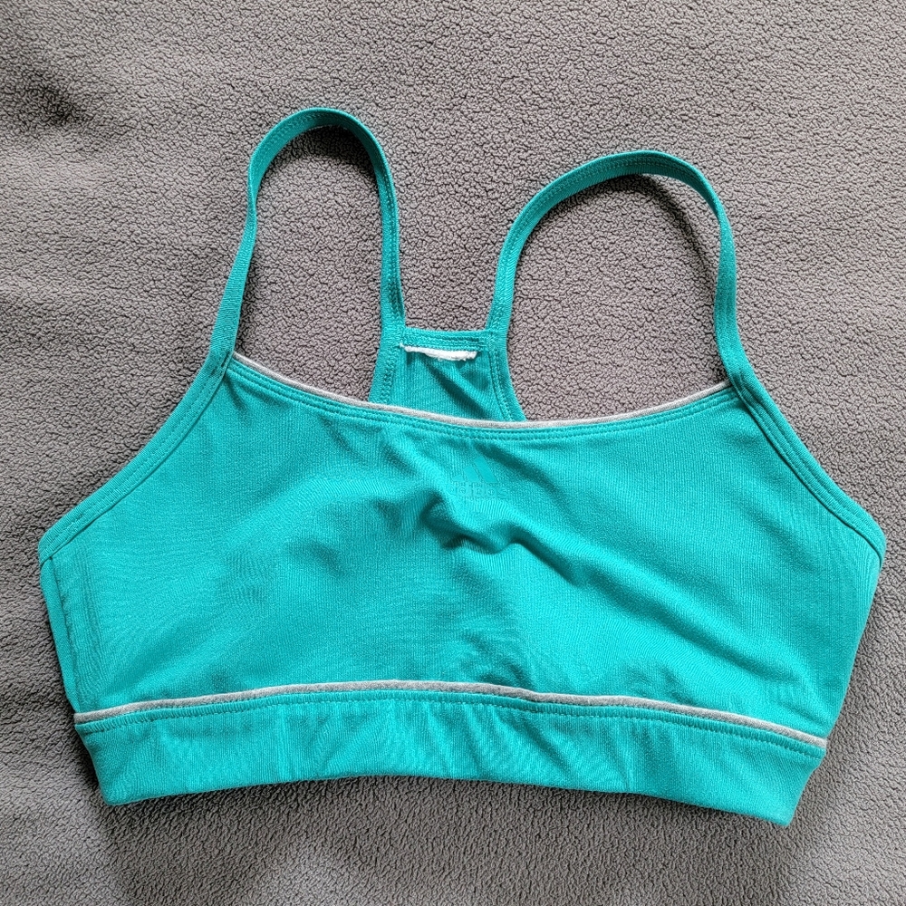 Adidas Small Sports Bra Teal Blue Green Climalite Climacool